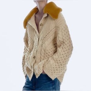 ZARA CABLE KNIT CARDIGAN S